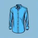 long-sleeved casual blue collared button-up shirt image